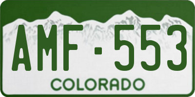 CO license plate AMF553