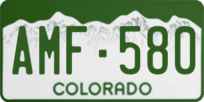 CO license plate AMF580