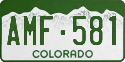 CO license plate AMF581