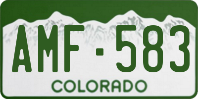 CO license plate AMF583