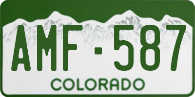 CO license plate AMF587