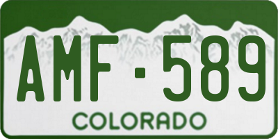 CO license plate AMF589