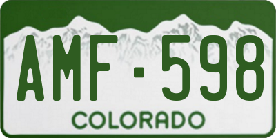 CO license plate AMF598