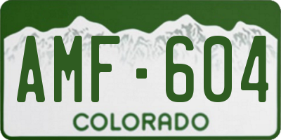 CO license plate AMF604