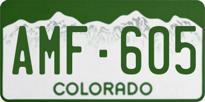 CO license plate AMF605