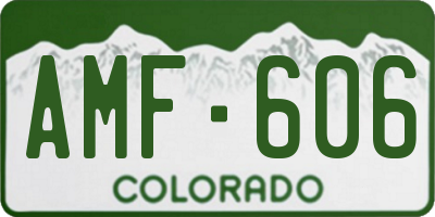 CO license plate AMF606