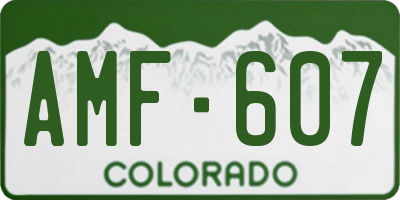 CO license plate AMF607