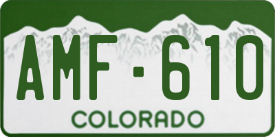 CO license plate AMF610