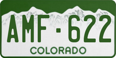 CO license plate AMF622