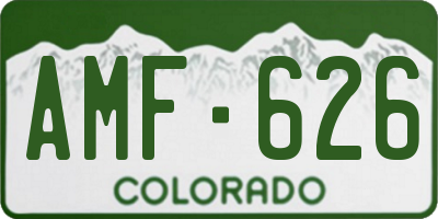 CO license plate AMF626