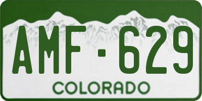 CO license plate AMF629