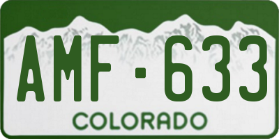 CO license plate AMF633
