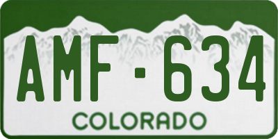 CO license plate AMF634