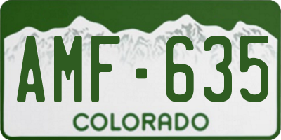 CO license plate AMF635