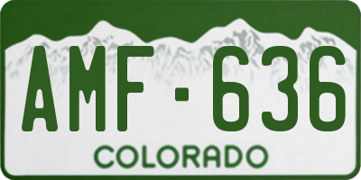 CO license plate AMF636