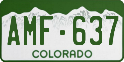 CO license plate AMF637