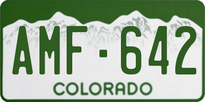CO license plate AMF642