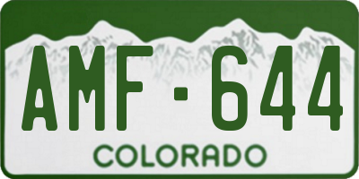 CO license plate AMF644