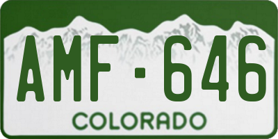 CO license plate AMF646