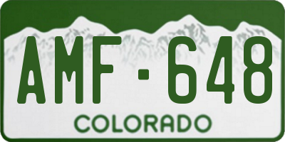 CO license plate AMF648
