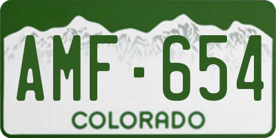 CO license plate AMF654