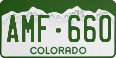 CO license plate AMF660