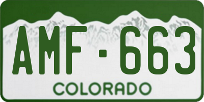 CO license plate AMF663