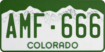 CO license plate AMF666