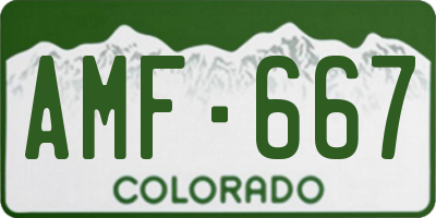 CO license plate AMF667