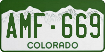 CO license plate AMF669