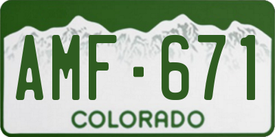 CO license plate AMF671