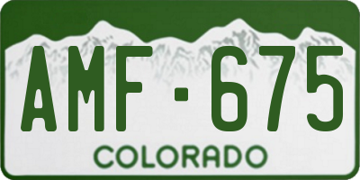 CO license plate AMF675