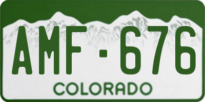 CO license plate AMF676