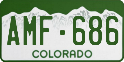 CO license plate AMF686