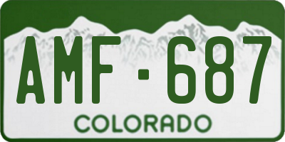 CO license plate AMF687