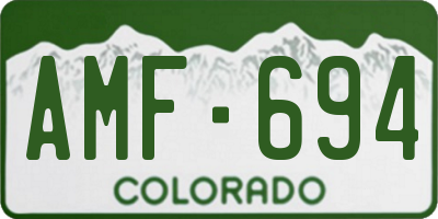 CO license plate AMF694