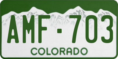 CO license plate AMF703