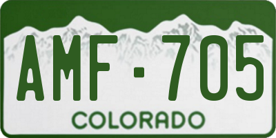 CO license plate AMF705