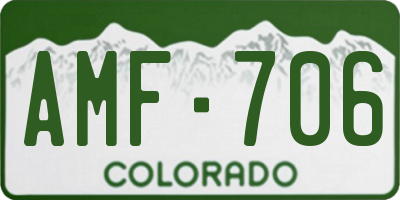 CO license plate AMF706