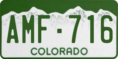 CO license plate AMF716