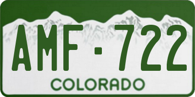 CO license plate AMF722