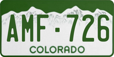 CO license plate AMF726