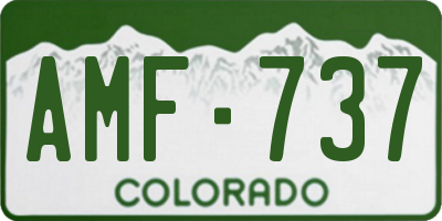 CO license plate AMF737
