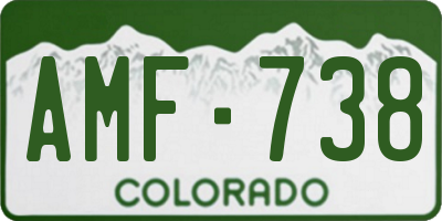 CO license plate AMF738