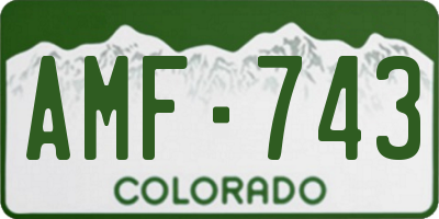 CO license plate AMF743