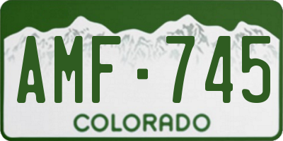 CO license plate AMF745