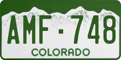CO license plate AMF748