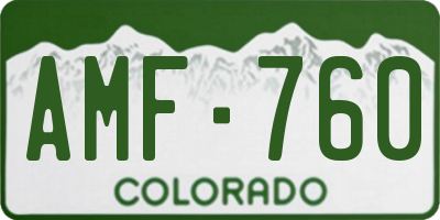 CO license plate AMF760