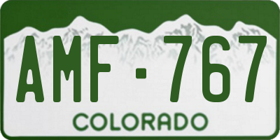 CO license plate AMF767