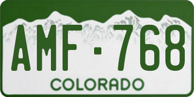 CO license plate AMF768